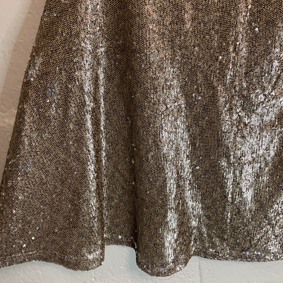 NWT Anthropologie Line & Dot Gold Sequins Mermaid Maxi Skirt Sz XS - Picture 6 of 8